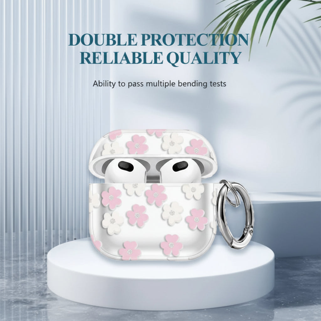 Shinny Flowers Soft TPU Protective Cover Case Compatible With AirPods 4