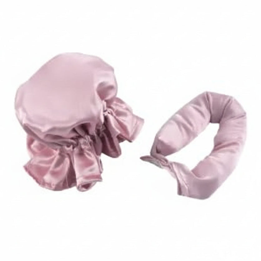 Curling Rod & Cap Satin Heatless Hair Rollers Set
