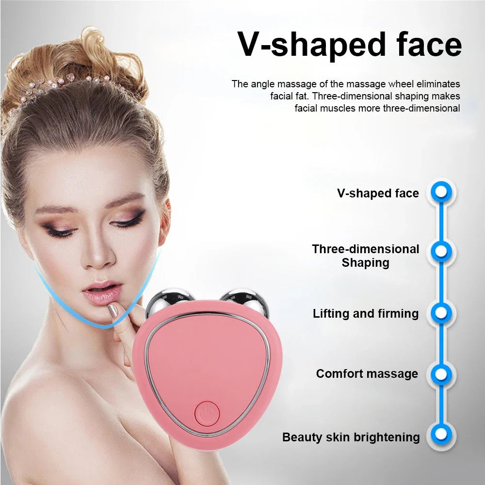 Electric EMS Facial Massager Mini Portable Microcurrent Facial Lifting Roller