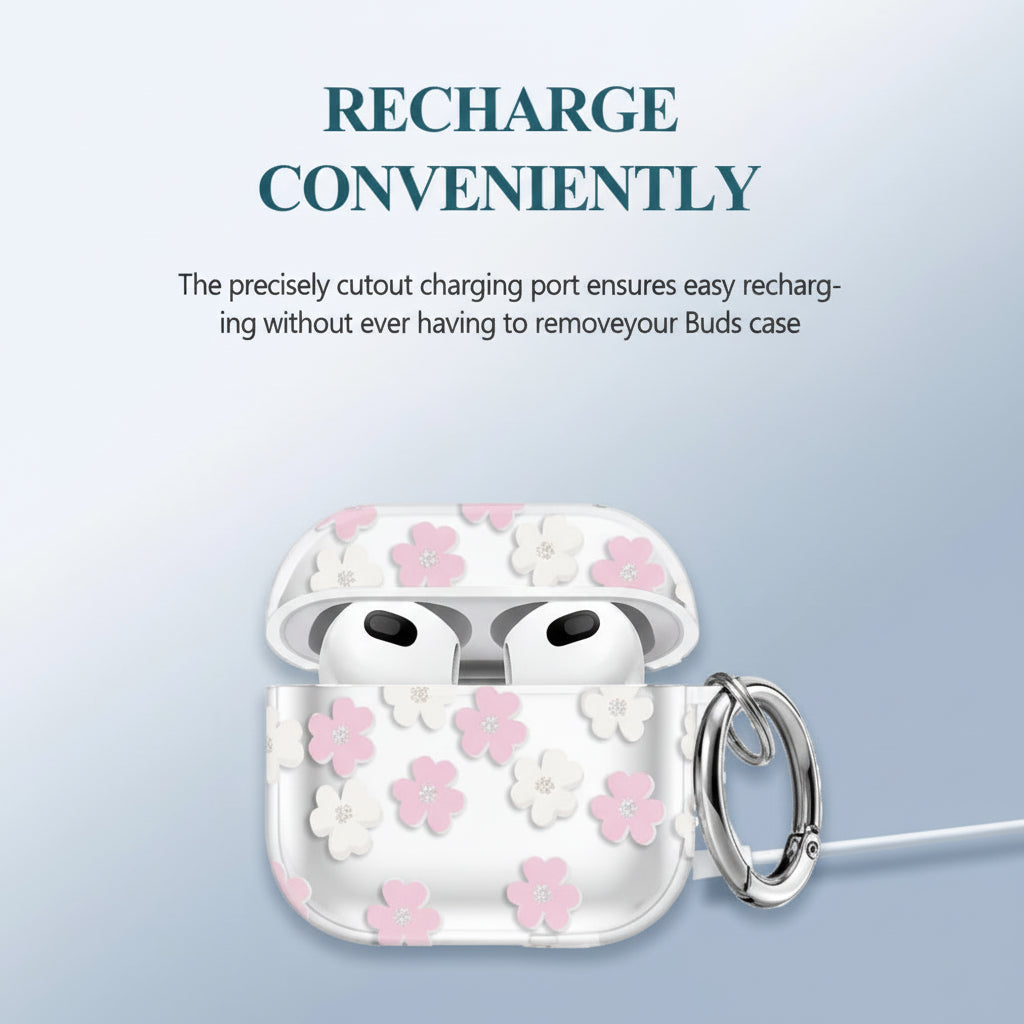 Shinny Flowers Soft TPU Protective Cover Case Compatible With AirPods 4