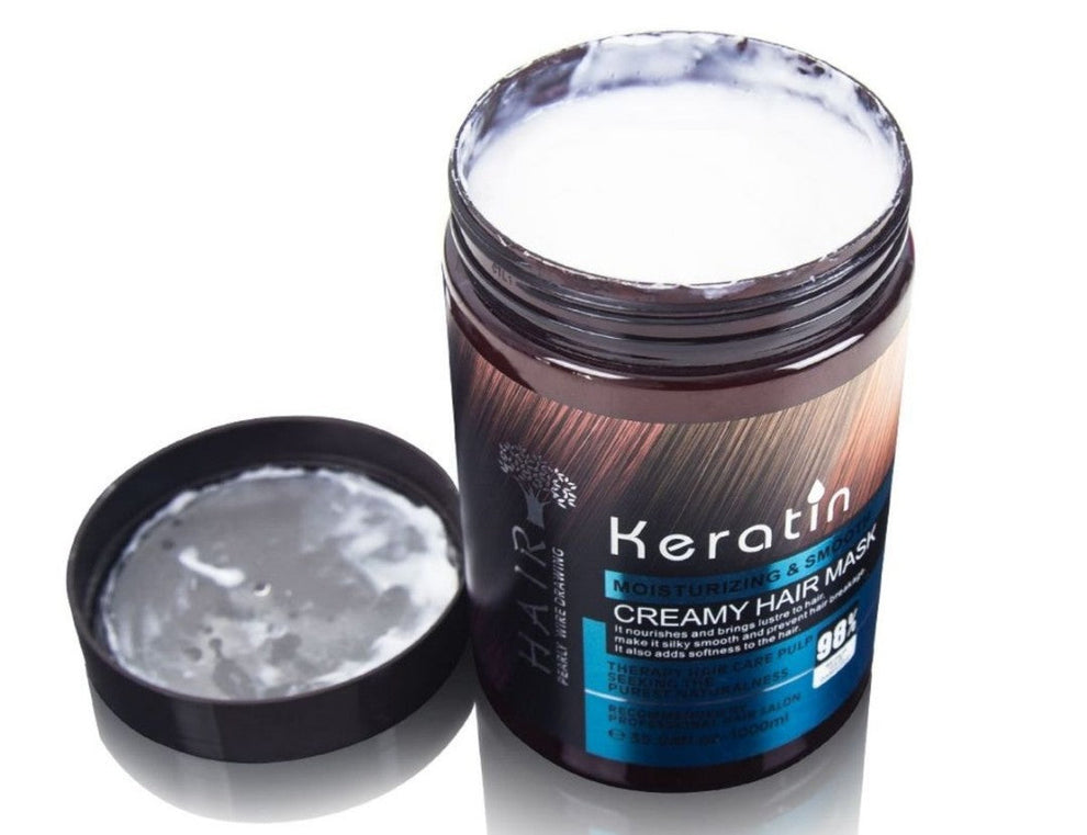 Keratin Hair Deep Treatment Kit- Shampoo, Conditioner, Mask, Serum & Wax