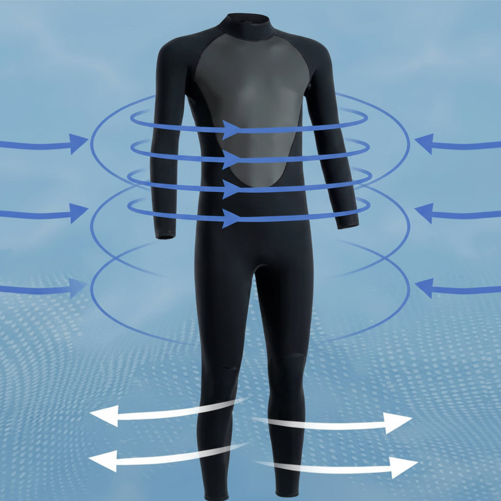 Men's 3mm Back Zip Neoprene Rubber Full Wetsuit