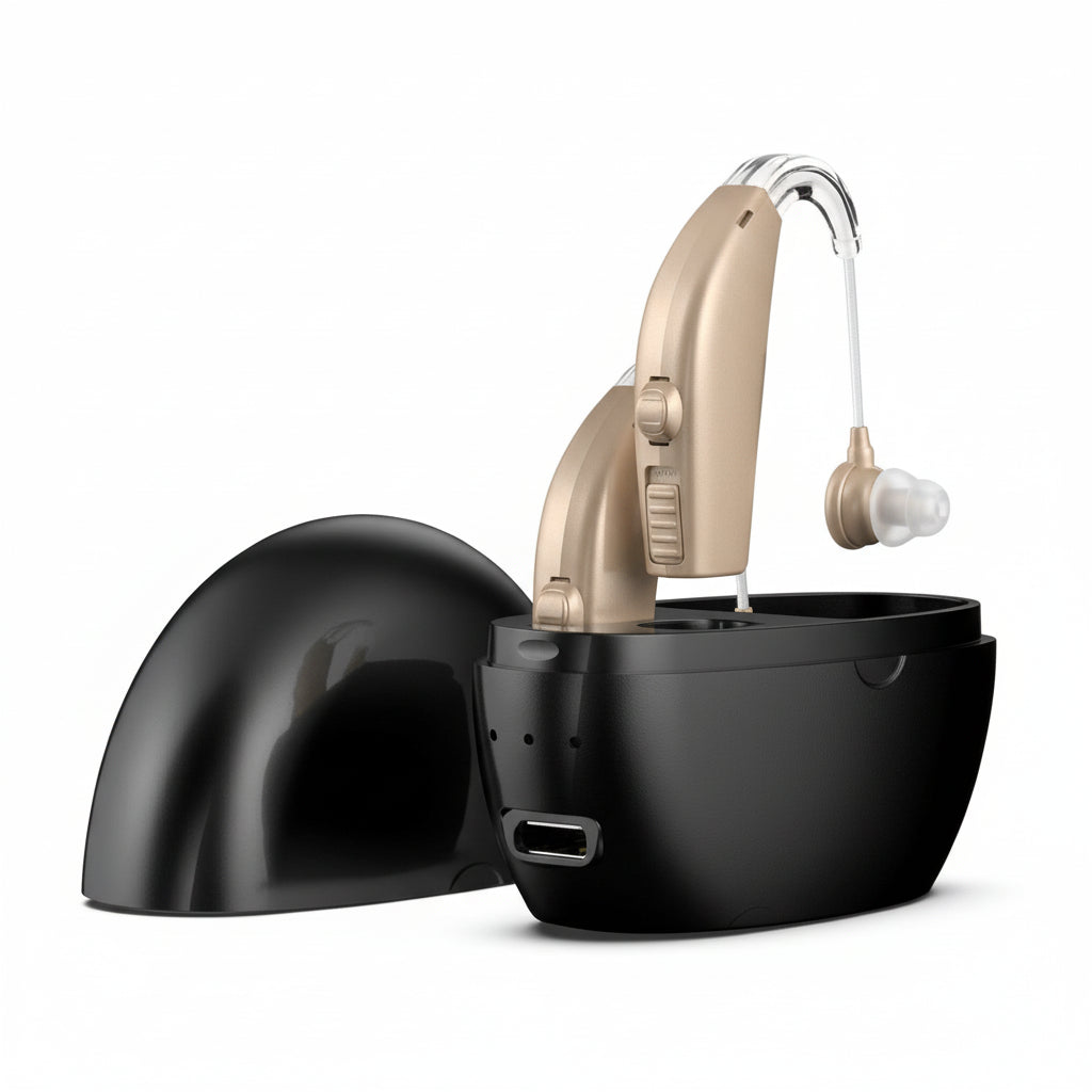 Bluetooth Hearing Amplifiers With Charging Case