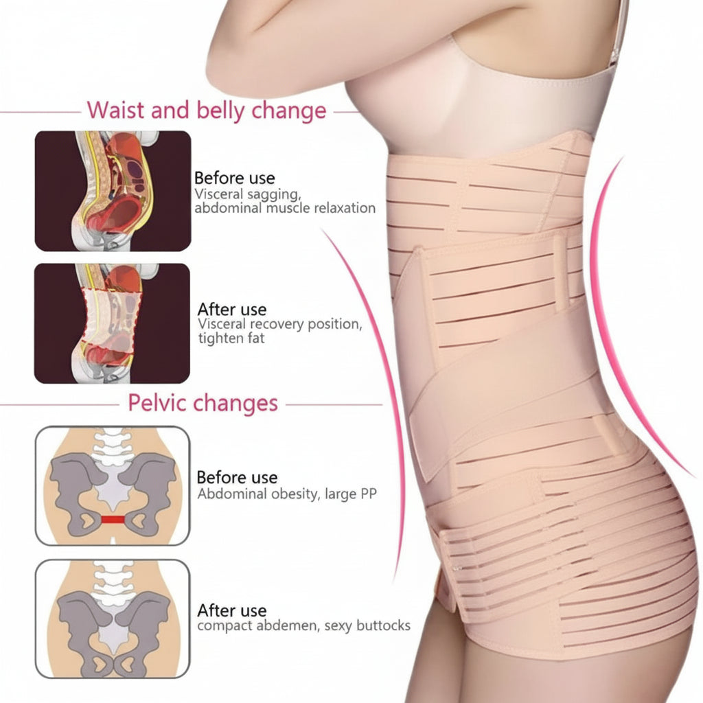 3-in-1 Postpartum Belly Wrap Set Nude