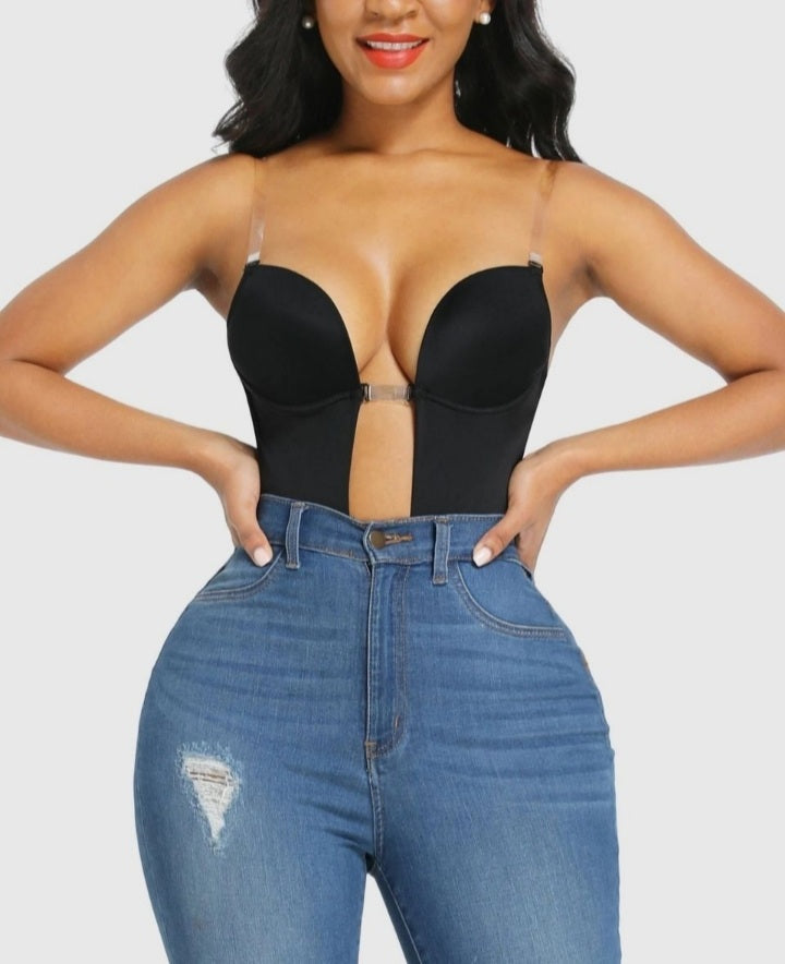 Seamless U-Plunge Backless Bodysuit Shapewear