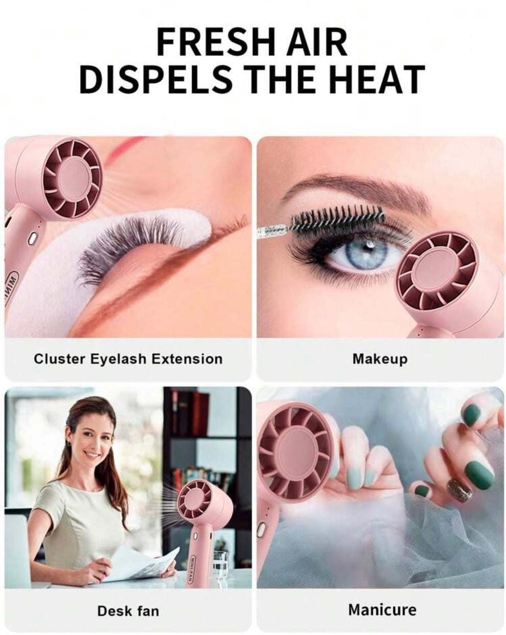 Portable USB Rechargeable Mini Fan for Lashes