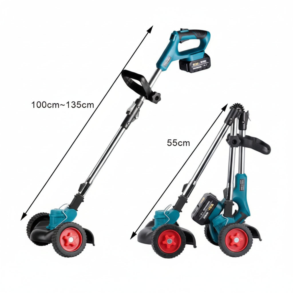 Multifunctional Folding Electric Lawn Mower With 3 Kind Blades-Blue