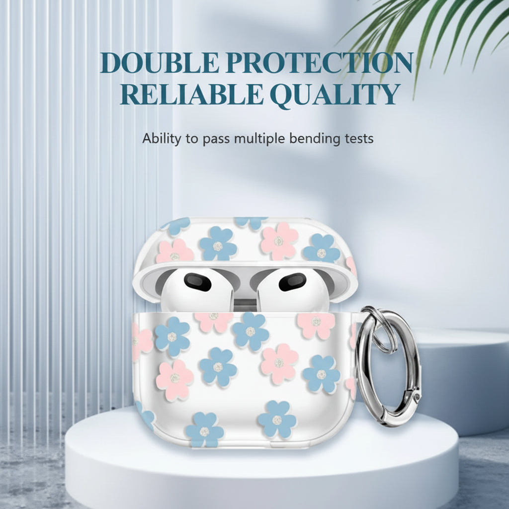 Shinny Flowers Soft TPU Protective Cover Case Compatible With AirPods 4