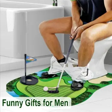 Toilet Golf Game Set Mini Potty Putter for Bathroom Fun