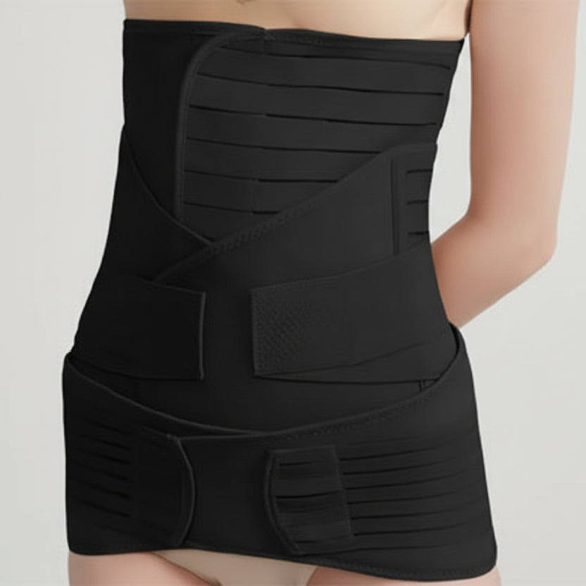 3-in-1 Postpartum Belly Wrap Set Black