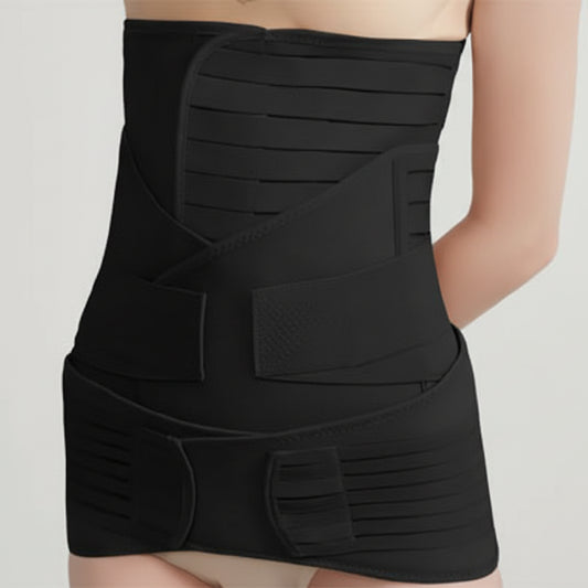 3-in-1 Postpartum Belly Wrap Set Black