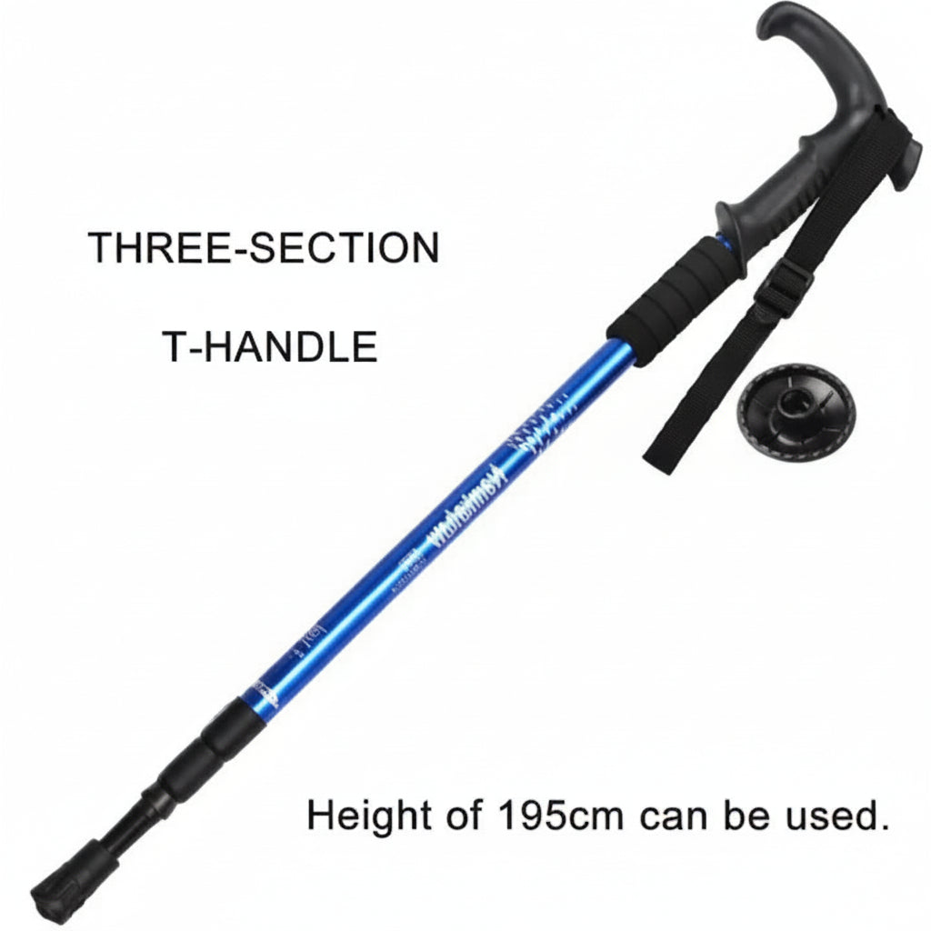 Three-Section Aluminium Alloy Trekking Pole Adjustable Ultra Light