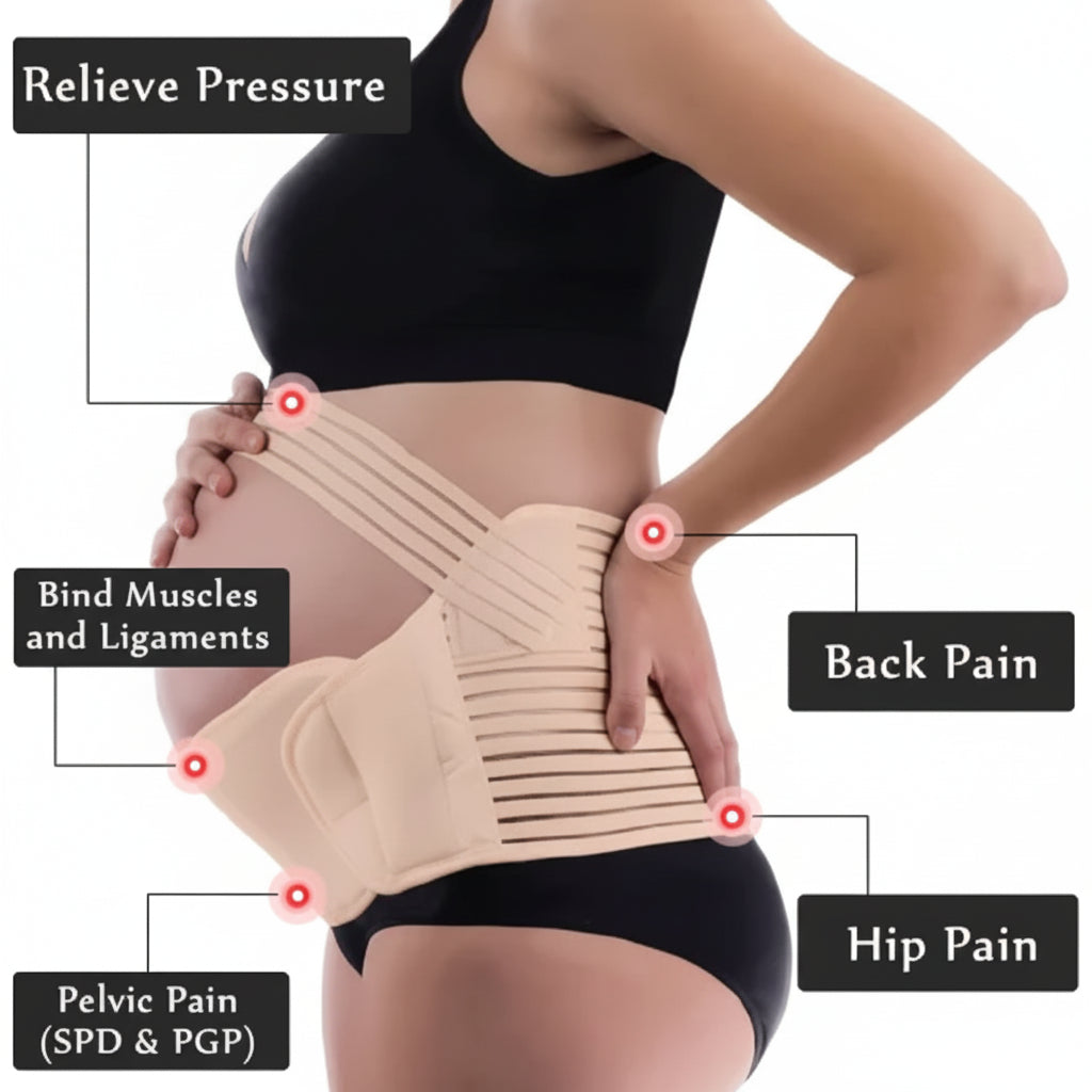 Adjustable Breathable Maternity Belly Band Beige