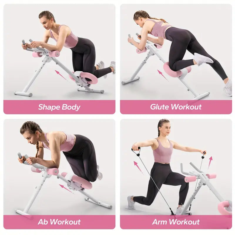 MERACH Adjustable Ab Trainer Foldable Machine for Abs Workout at Home Gym - White