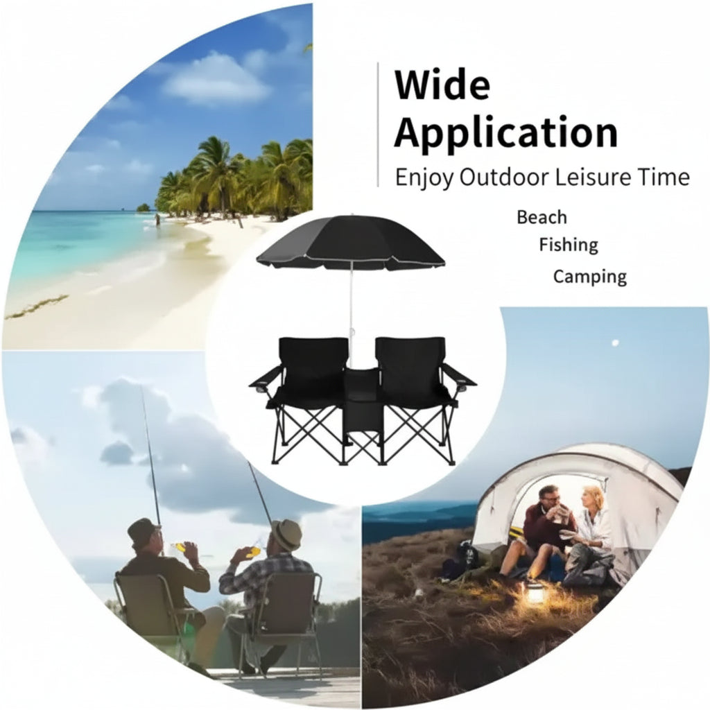 Portable Double Folding Chair Outdoor Camping Chair
