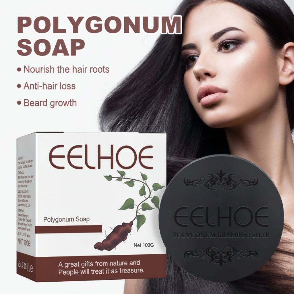 Polygonum Shampoo Bar Nourishing Scalp Care Grey Hair Darkening Soap