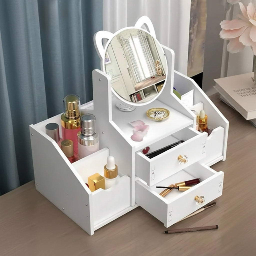 1pc Mirror Decor Cosmetic Storage Box