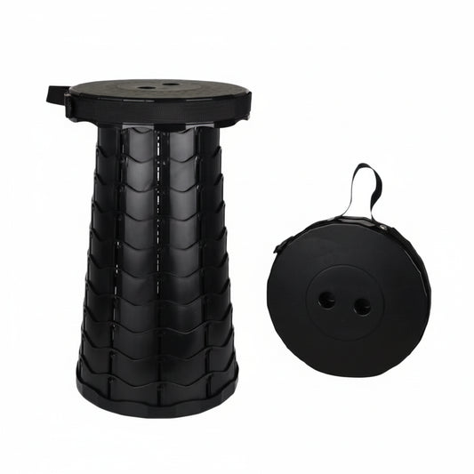 Portable Retractable Folding Stool-Black