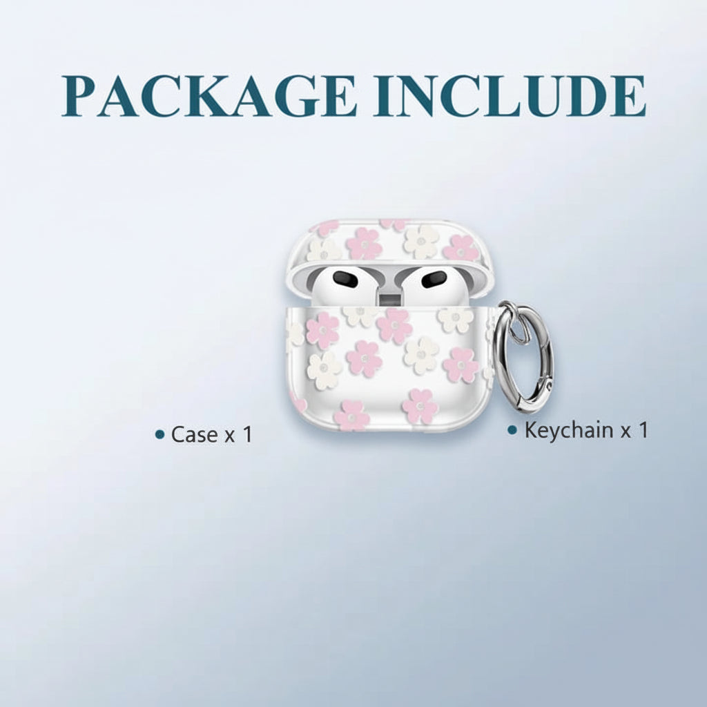 Shinny Flowers Soft TPU Protective Cover Case Compatible With AirPods 4