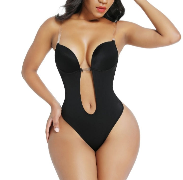 Seamless U-Plunge Backless Bodysuit Shapewear
