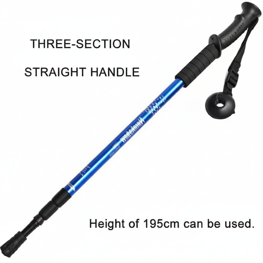 Three-Section Aluminium Alloy Trekking Pole Adjustable Ultra Light