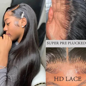 13x4 HD Lace Front Wig Straight Human Hair 18